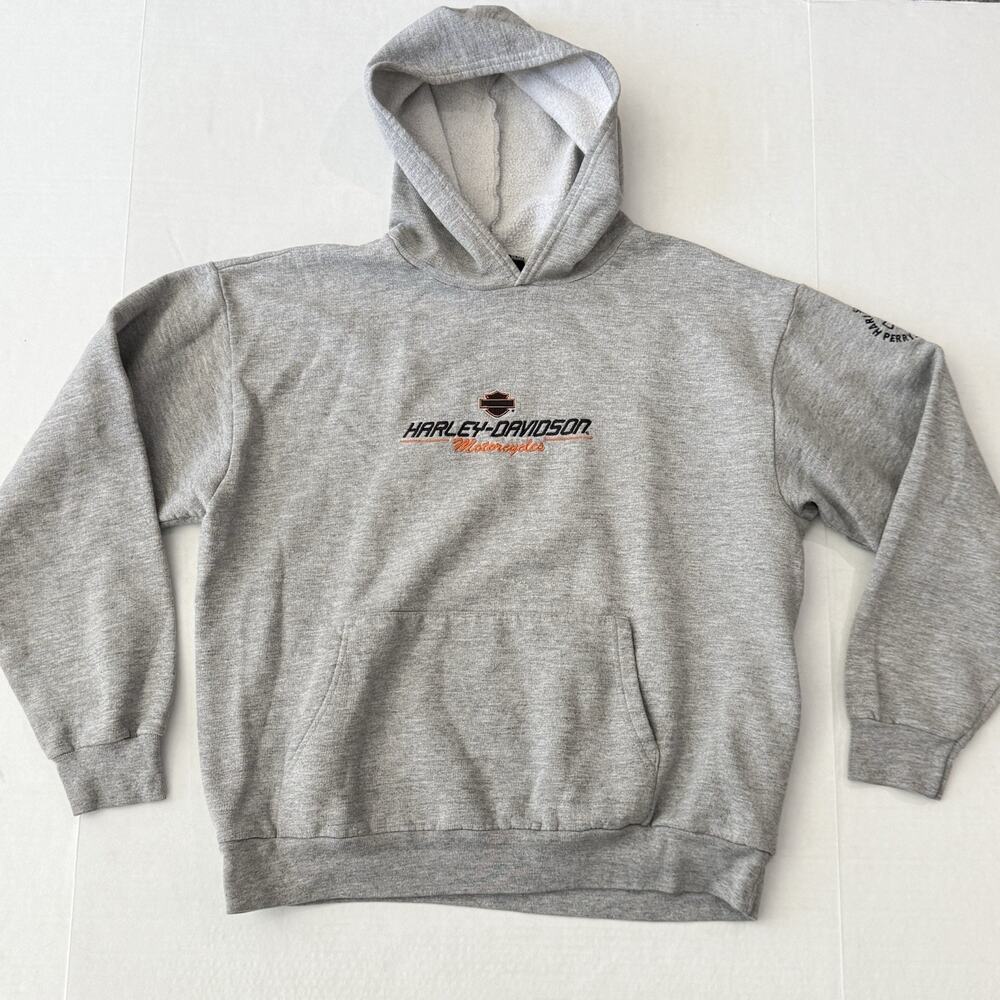 Harley-Davidson Gray Pullover Hoodie Signature Perrysburg Ohio Embroidered